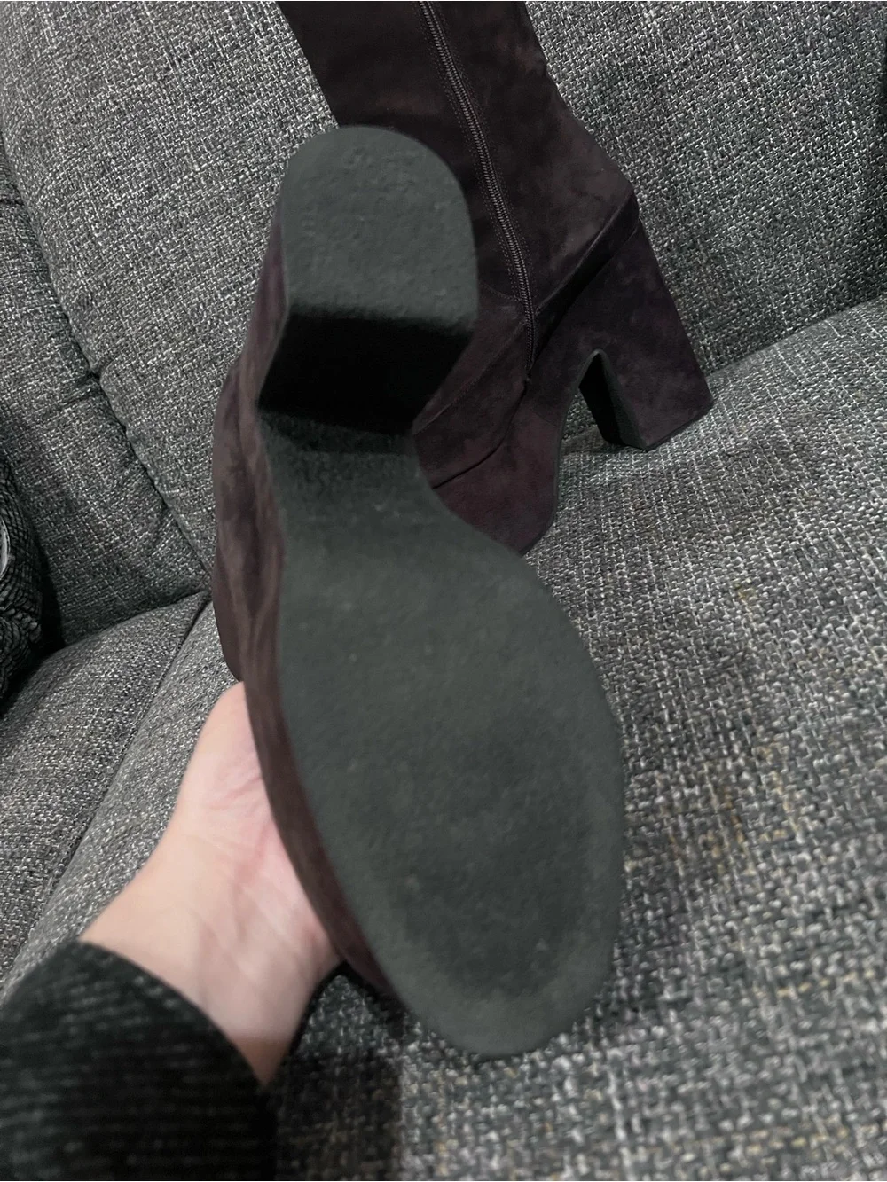 Dries Van Noten genuine suede brown platform boots 38 1/2